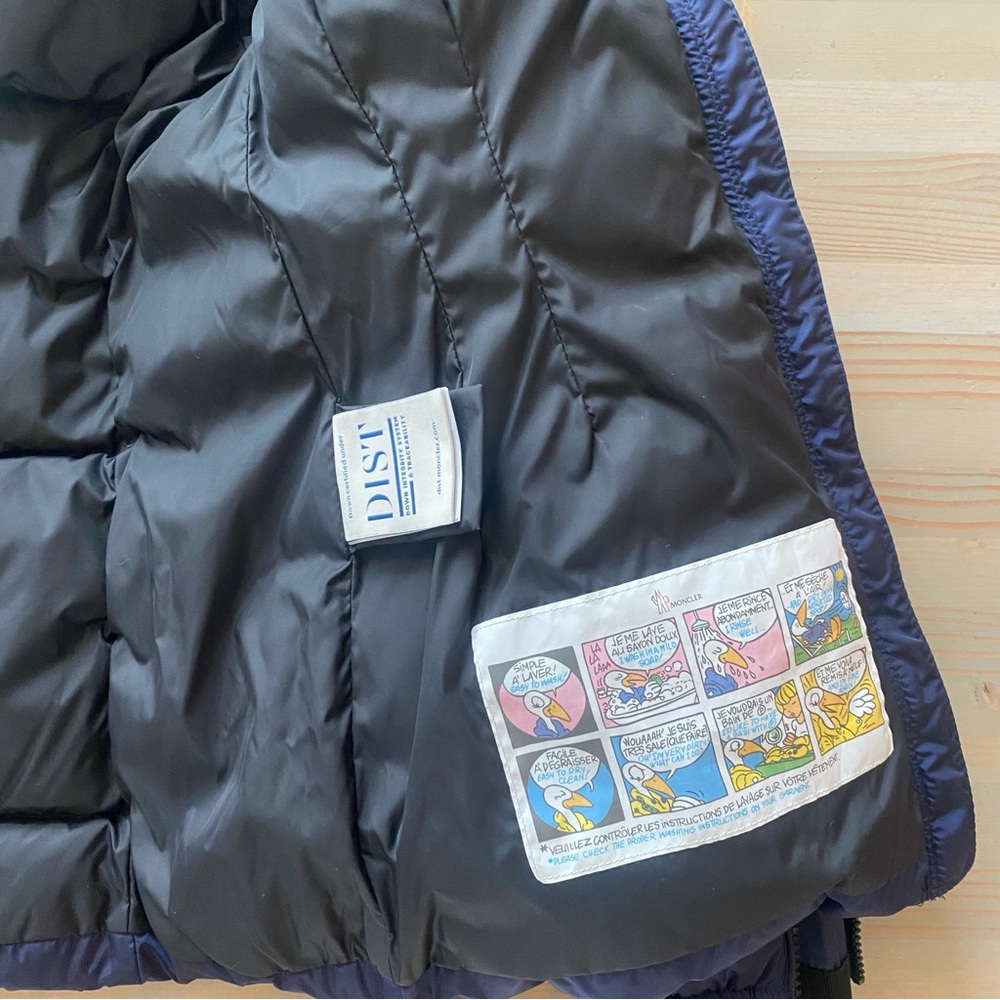 NWT Moncler Betula Puffer Jacket Coat Navy Blue Size 1 Small Hanger Garment Bag - Picture 4 of 15